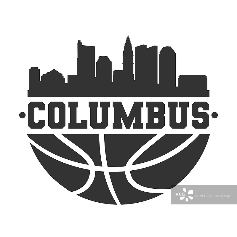 美国俄亥俄州哥伦布市的篮球天际线图片素材