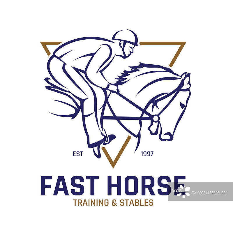 马匹与骑师的标志设计图片素材