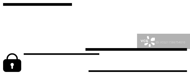 锁定图标与水平线表示图片素材