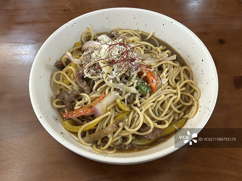 黑椒酱牛肉意大利面图片素材