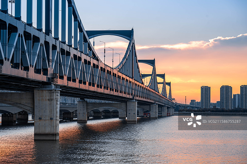 杭州钱塘江彭埠大桥图片素材