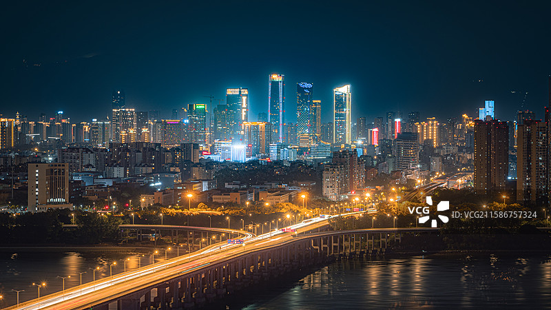 橘园洲大桥 福州进城之路 闽江北CBD图片素材