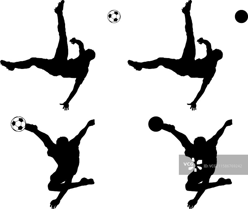 足球运动员凌空抽射足球运动器材图片素材