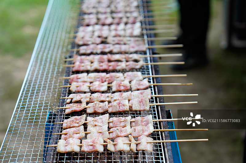 烧烤烤五花肉图片素材