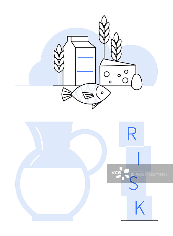 标有风险块的食品项目强调图片素材