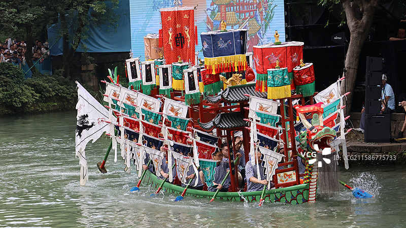 杭州西溪湿地端午节赛龙胜会图片素材
