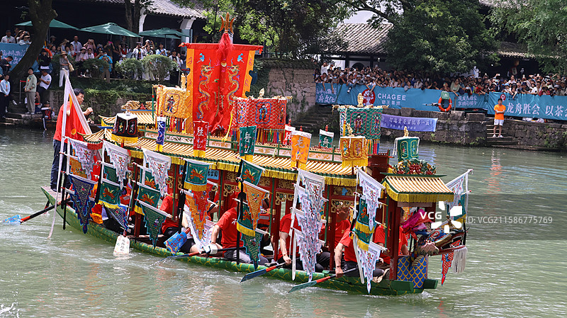 杭州西溪湿地端午节赛龙胜会图片素材