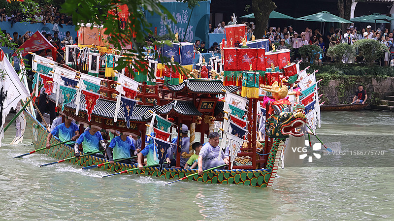 杭州西溪湿地端午节赛龙胜会图片素材