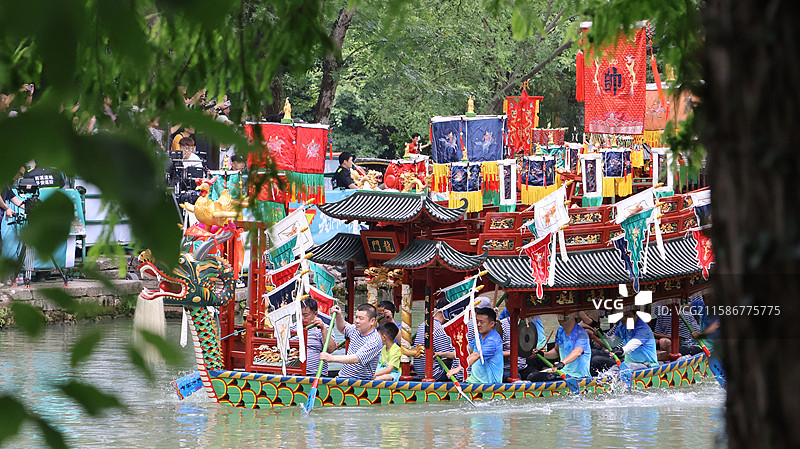 杭州西溪湿地端午节赛龙胜会图片素材