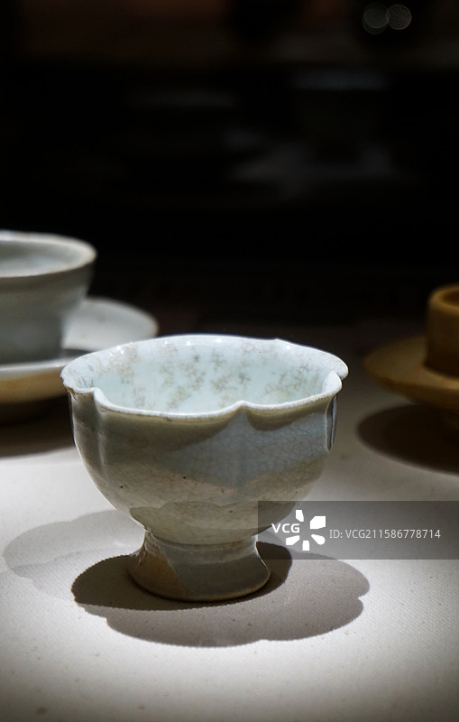 宋青白釉梅花杯，福建博物院藏图片素材