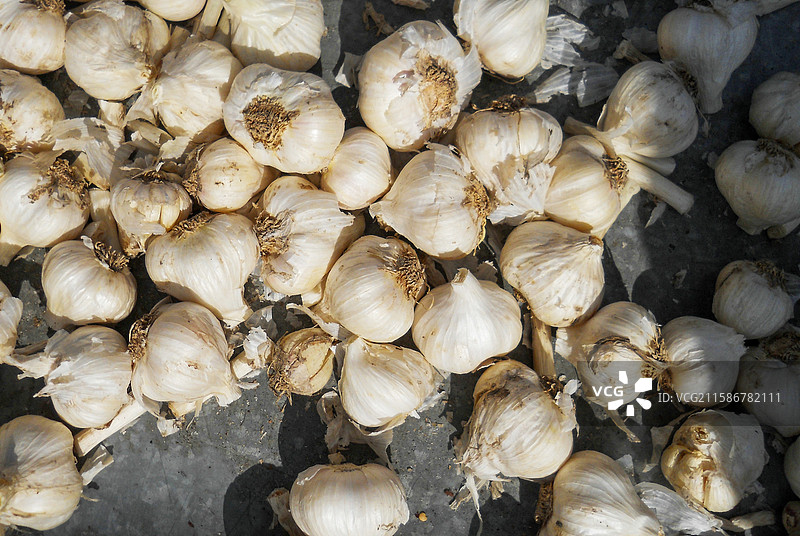 新鲜大蒜的特写图片素材