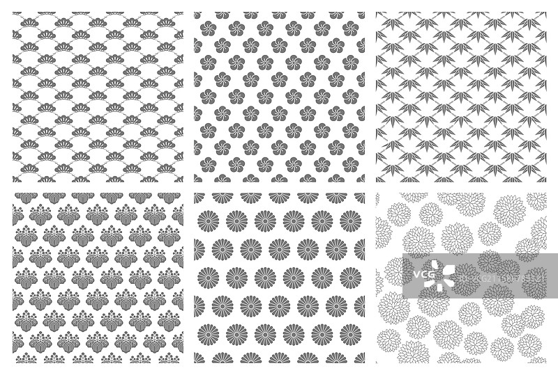 无缝日本复古图案集图片素材
