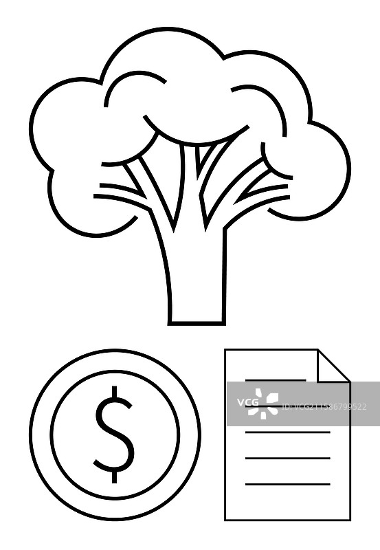 可持续金融概念与树形美元符号图片素材