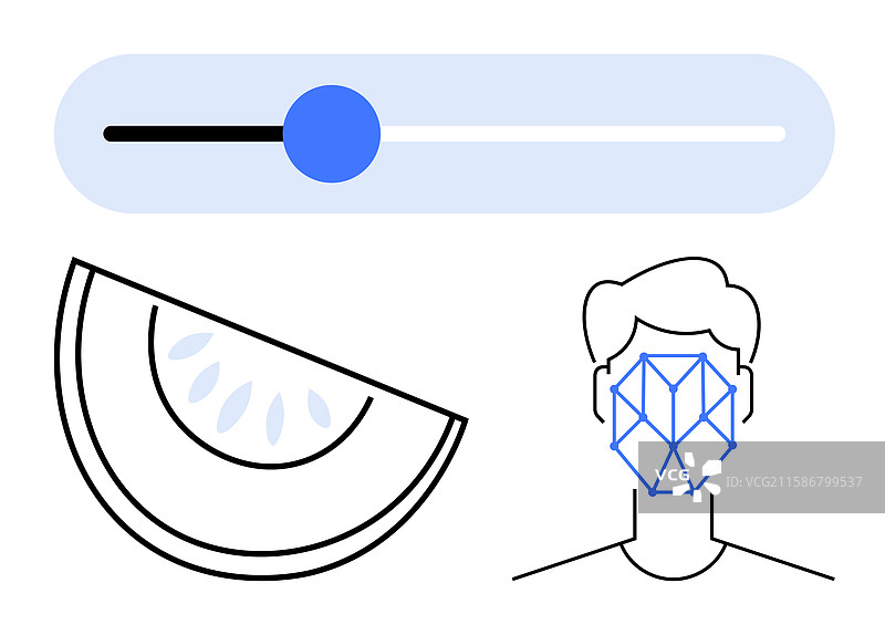 面部识别用户控制滑块和图片素材