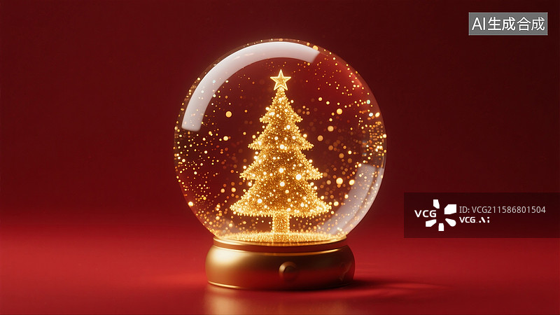 【AI数字艺术】圣诞节元素粒子插画图片素材