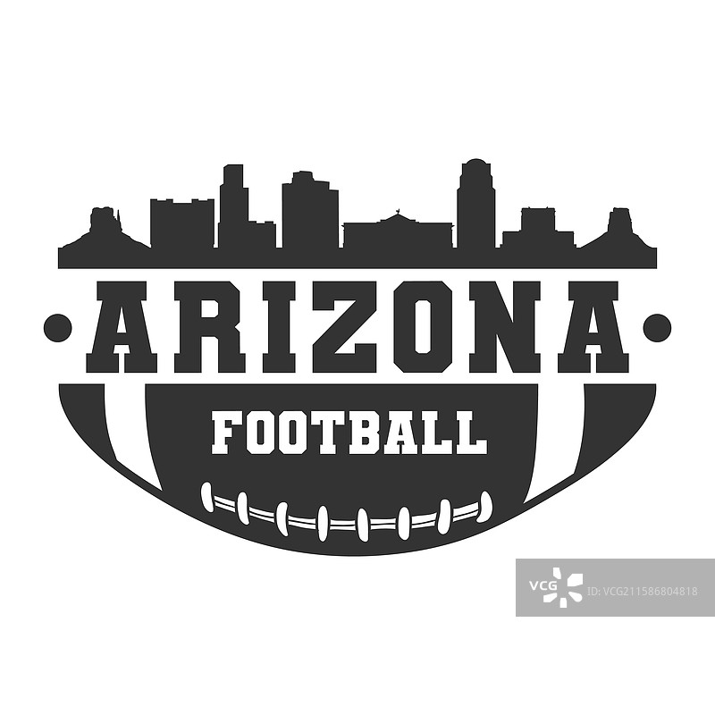 美国亚利桑那州城市天际线与美式足球图片素材