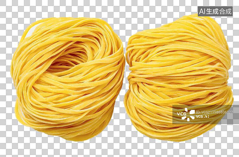 【AI数字艺术】两堆生黄色面条的特写图片素材