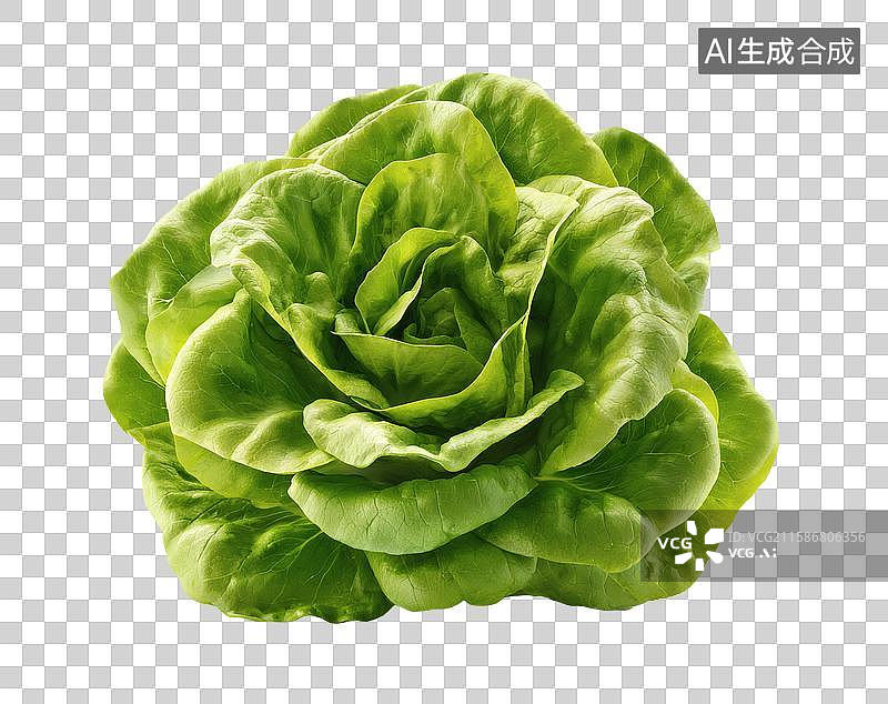 【AI数字艺术】新鲜翠绿的生菜头图片素材
