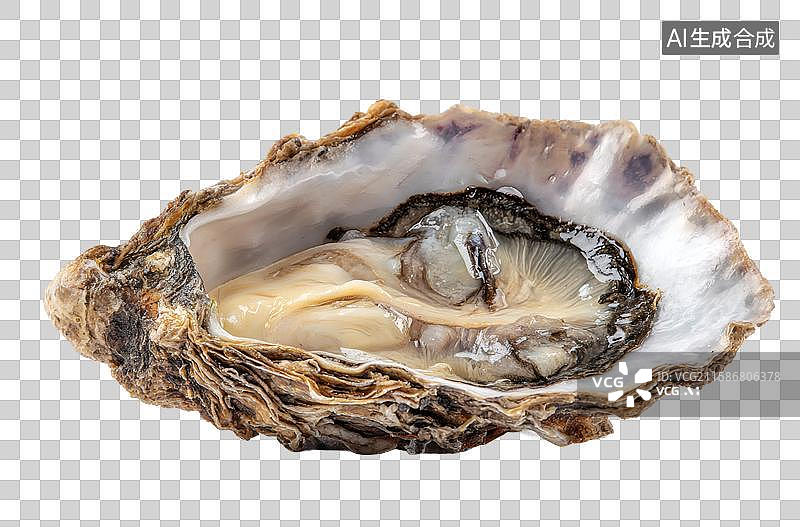 【AI数字艺术】新鲜打开的生蚝特写图片素材