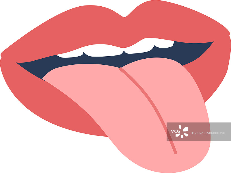 可爱的复古嘴唇和舌头图片素材