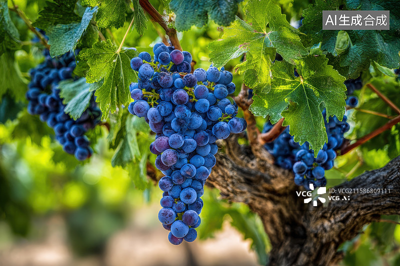 【AI数字艺术】阳光下的葡萄园：丰收的喜悦图片素材