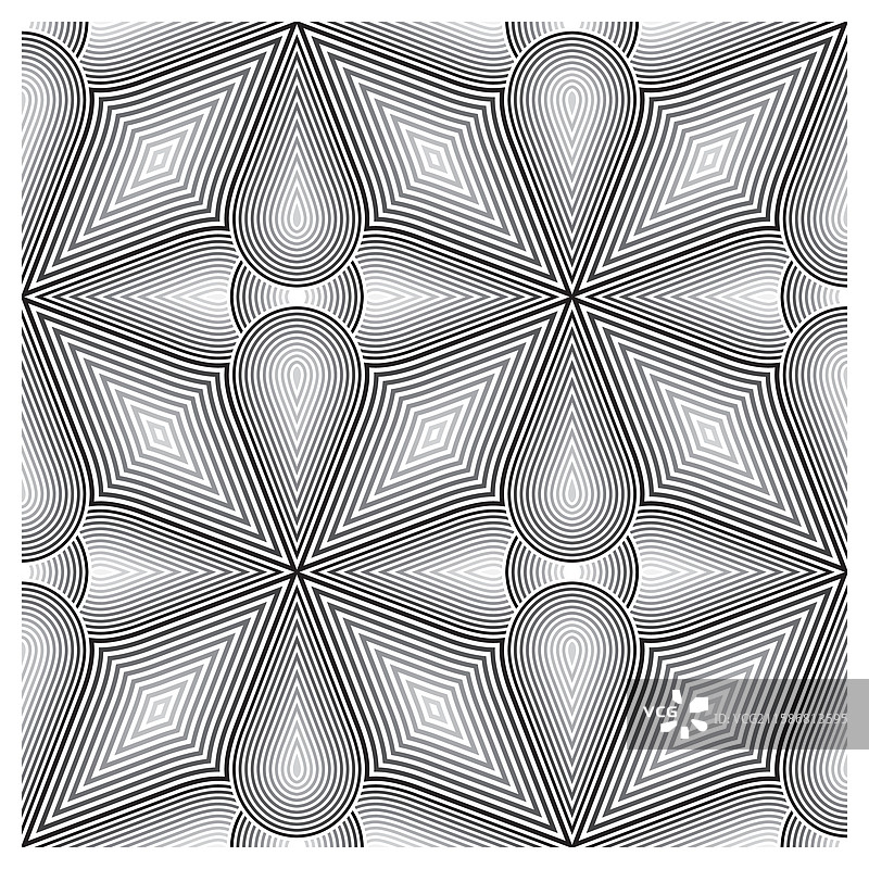 黑白线条和条纹印花设计图片素材