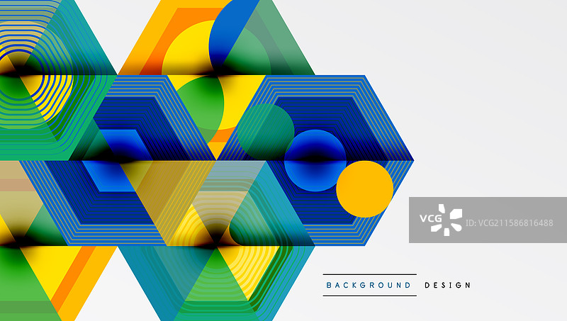 六边形设计几何抽象背景图片素材
