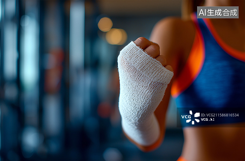 【AI数字艺术】教练在帮青年学员缠绷带图片素材