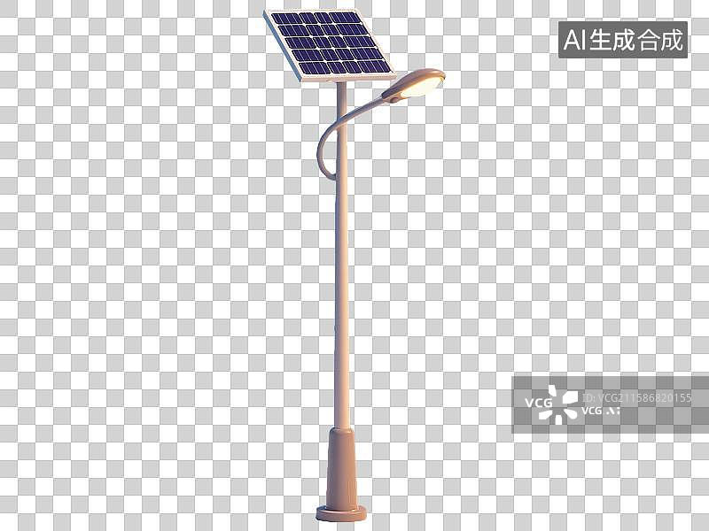 【AI数字艺术】太阳能路灯模型3D三维立体卡通灯杆照明灯具太阳能电池板环保节能清洁能源降低碳排放绿色环保可持续发展图片素材