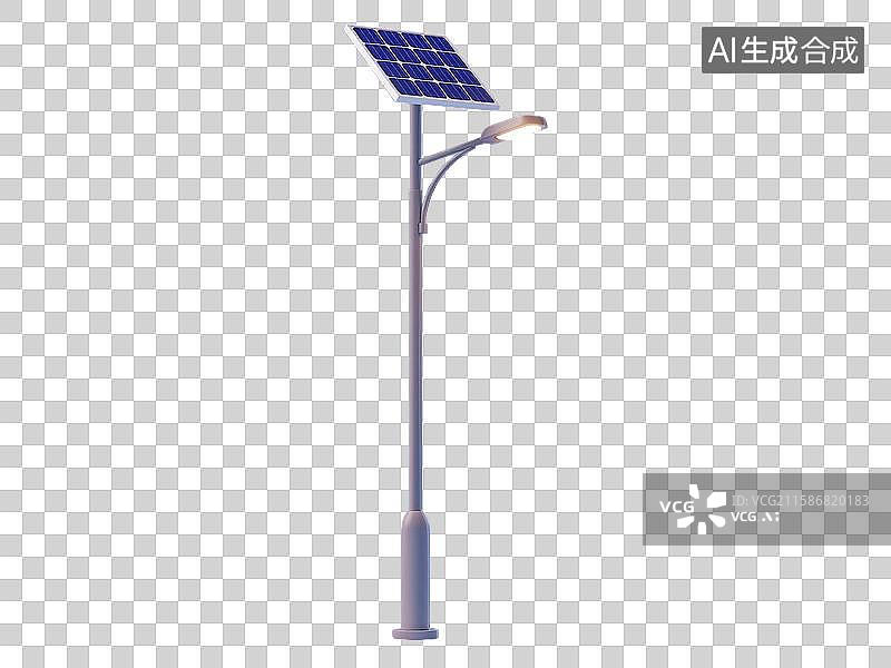【AI数字艺术】太阳能路灯模型3D三维立体卡通灯杆照明灯具太阳能电池板环保节能清洁能源降低碳排放绿色环保可持续发展图片素材