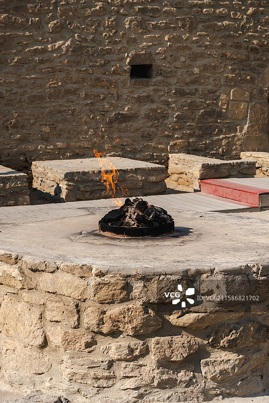 阿塞拜疆火神庙日景及特写图片素材