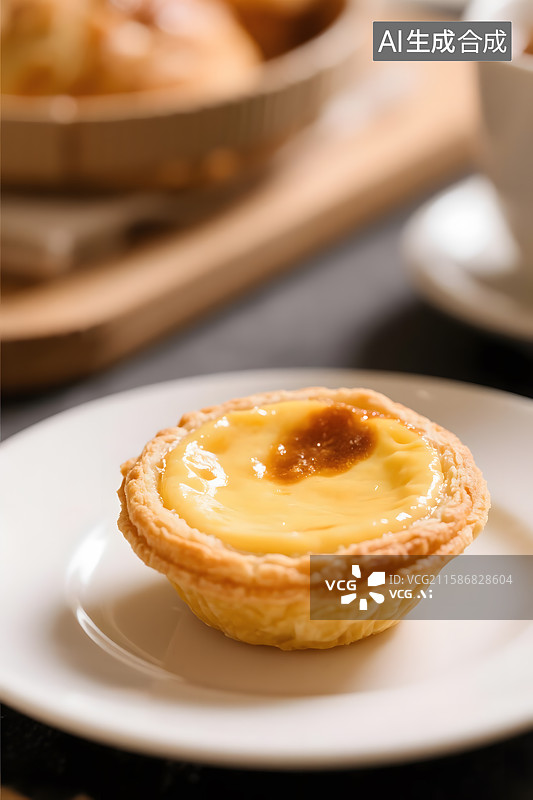 【AI数字艺术】香甜诱人的葡式蛋挞图片素材