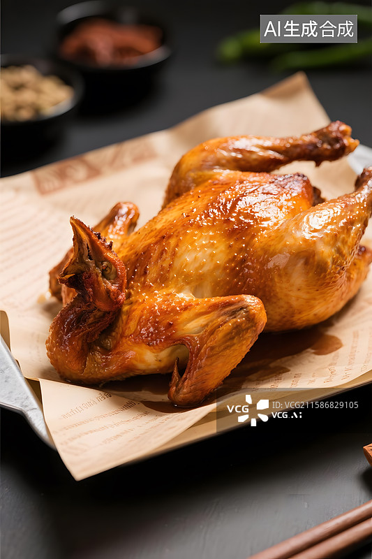 【AI数字艺术】香气四溢的烤鸡诱惑图片素材