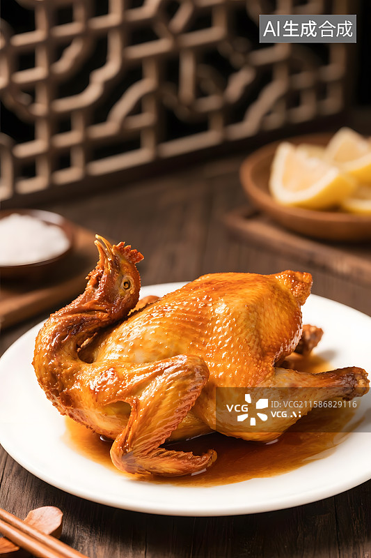 【AI数字艺术】香气四溢的烤鸡诱惑图片素材