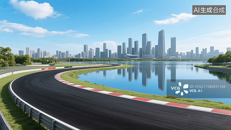 【AI数字艺术】汽车城市赛道，赛车道图片素材