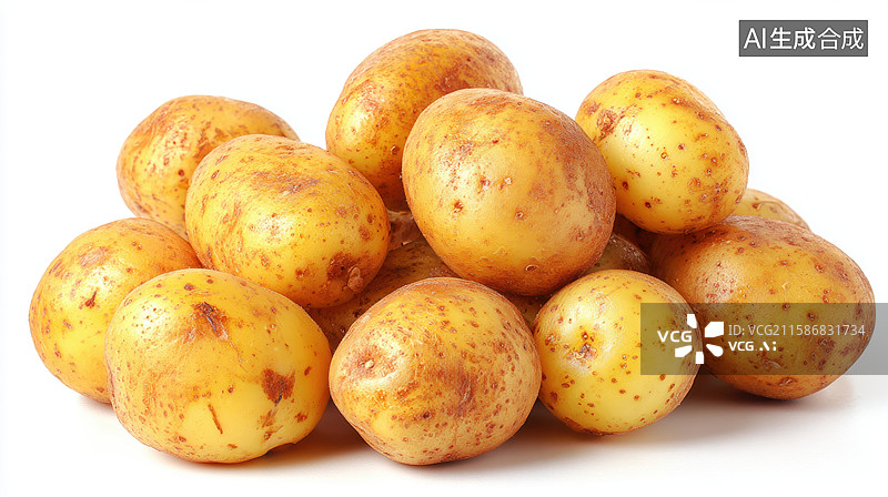 【AI数字艺术】新鲜土豆堆叠展示图片素材