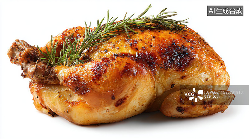 【AI数字艺术】烤鸡配迷迭香图片素材