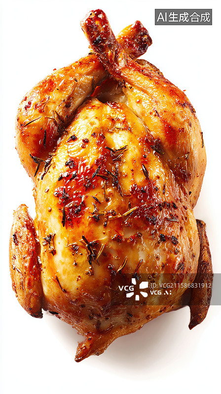 【AI数字艺术】香烤整鸡 表面金黄酥脆图片素材