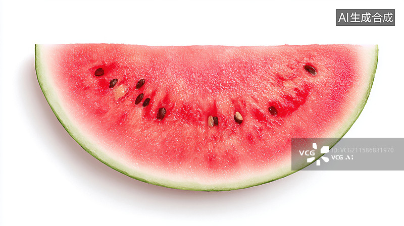 【AI数字艺术】新鲜西瓜切片 白色背景图片素材