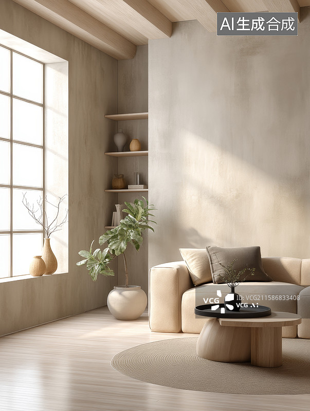 【AI数字艺术】简约现代客厅设计图片素材