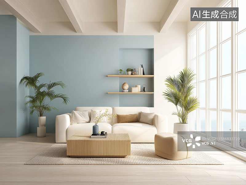 【AI数字艺术】现代简约客厅设计图片素材