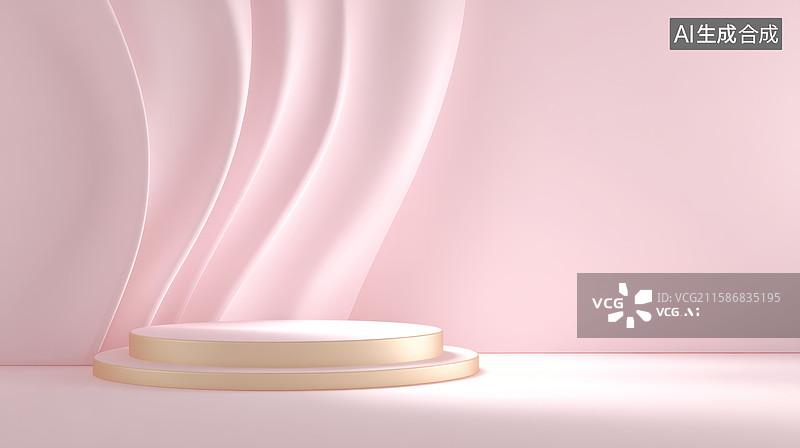 【AI数字艺术】粉色背景的展台图片素材