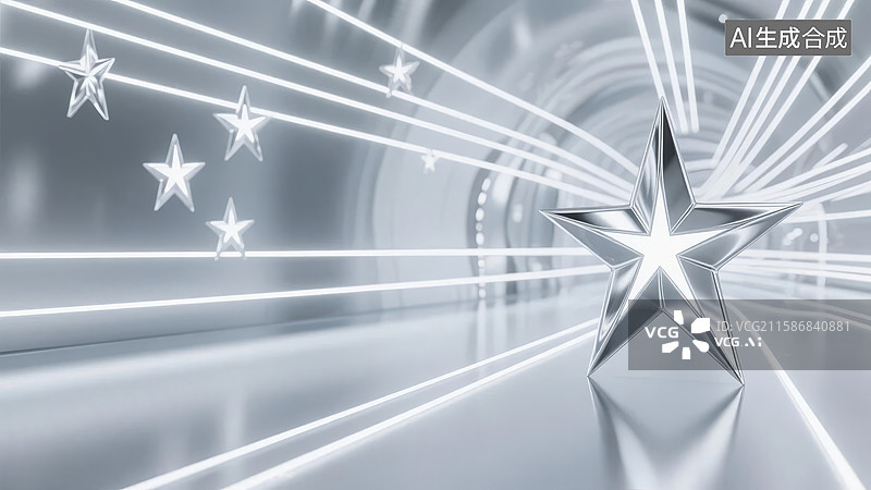 【AI数字艺术】星光璀璨的未来科技空间图片素材