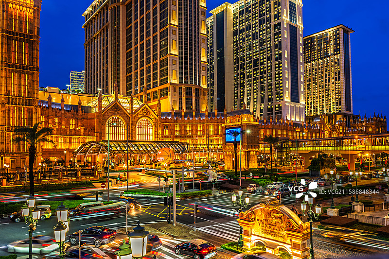 澳门金光大道夜景图片素材