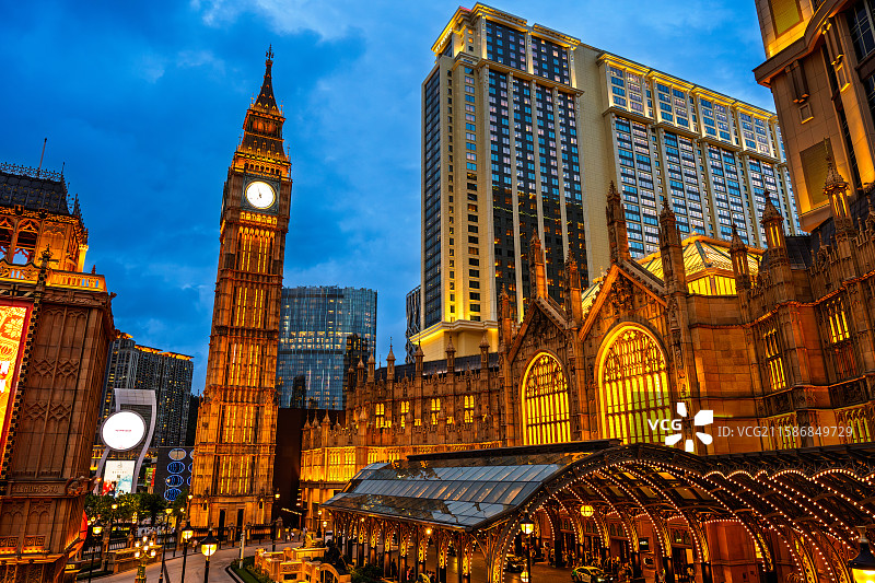 澳门金光大道夜景图片素材