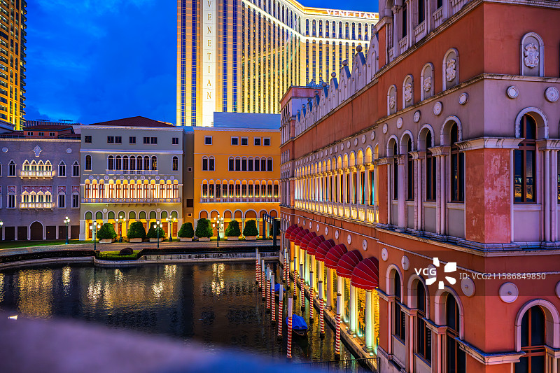 澳门金光大道夜景图片素材