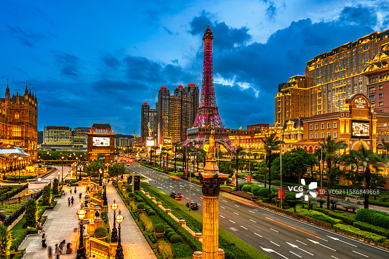 澳门金光大道夜景图片素材