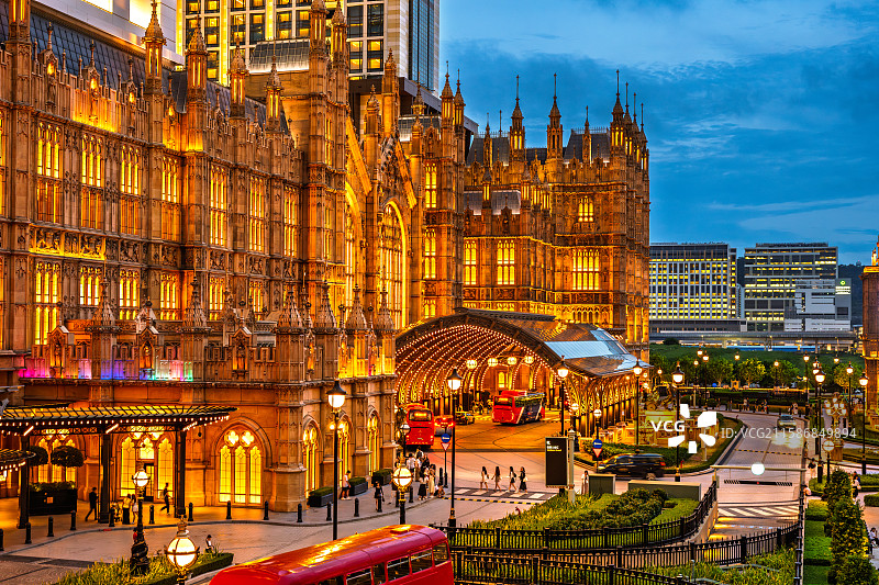 澳门金光大道夜景图片素材