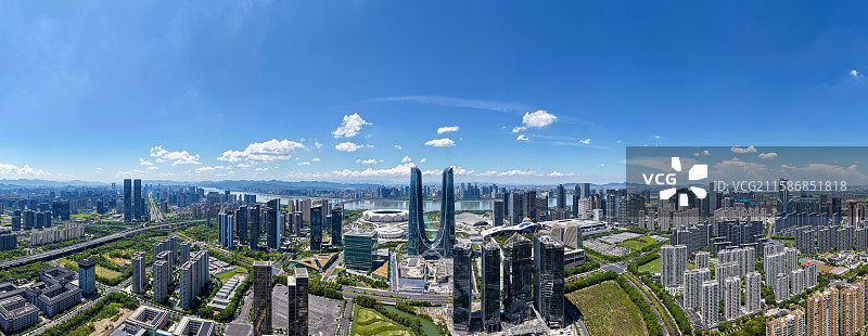 杭州城市天际线图片素材