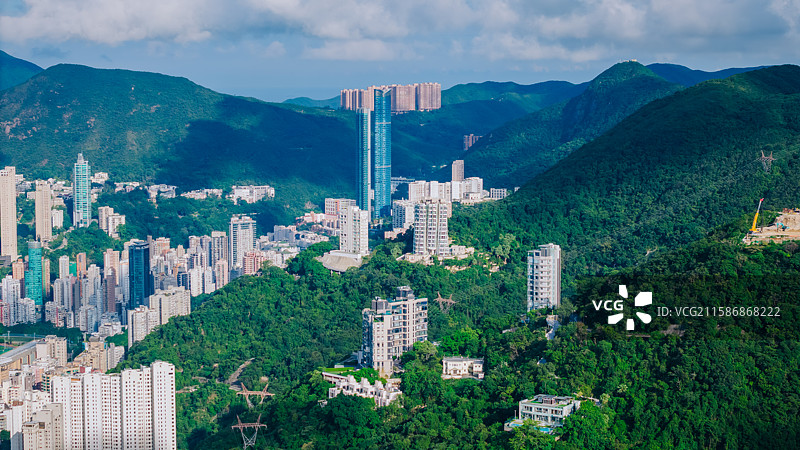 航拍香港维多利亚港风光图片素材